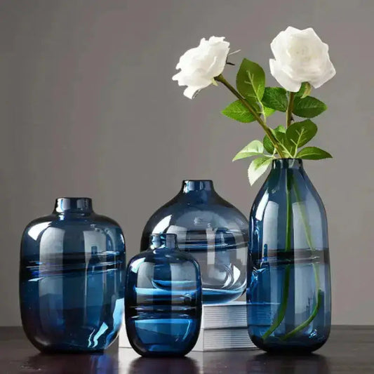 Blue Transparent  Glass Vase