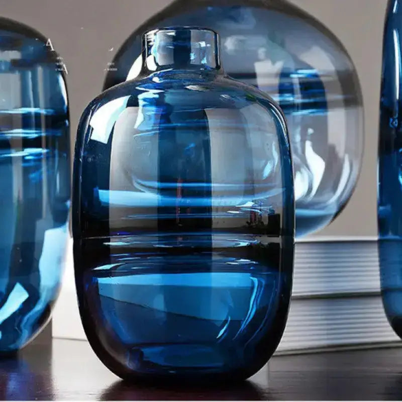 Blue Transparent  Glass Vase