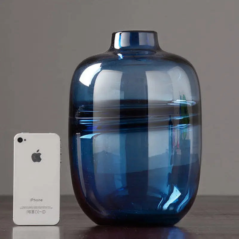 Blue Transparent  Glass Vase